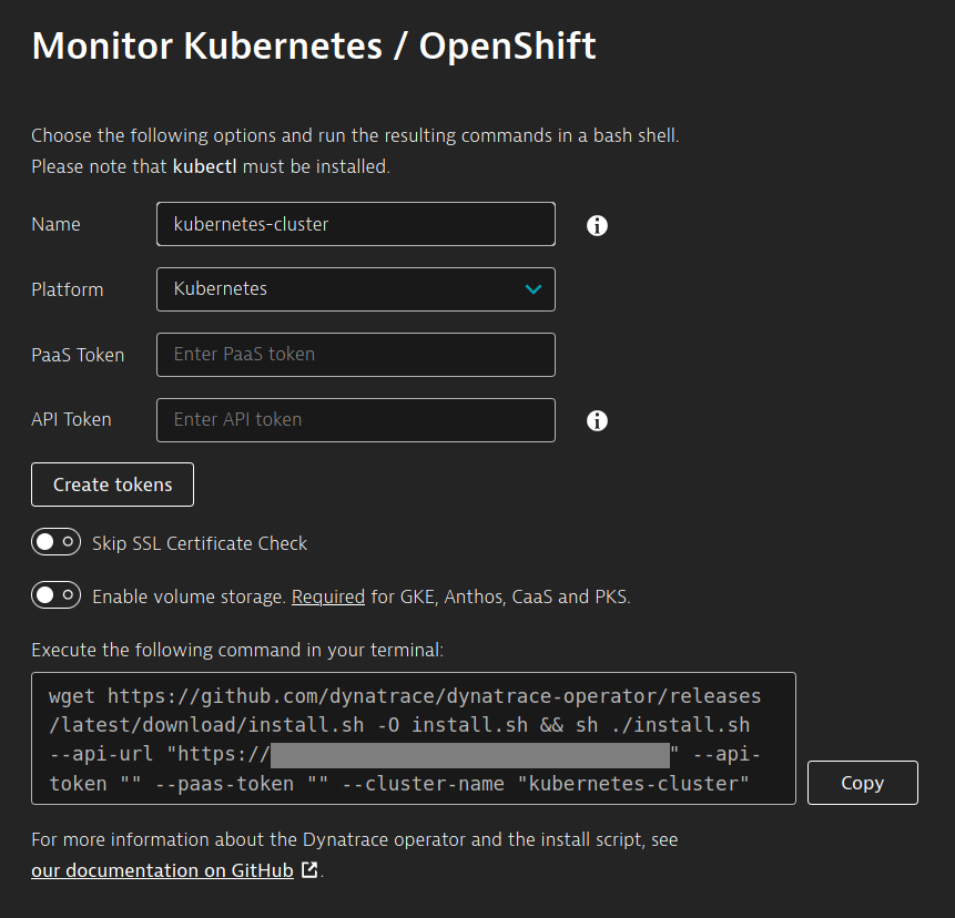 Dynatrace Kubernetes Monitoring